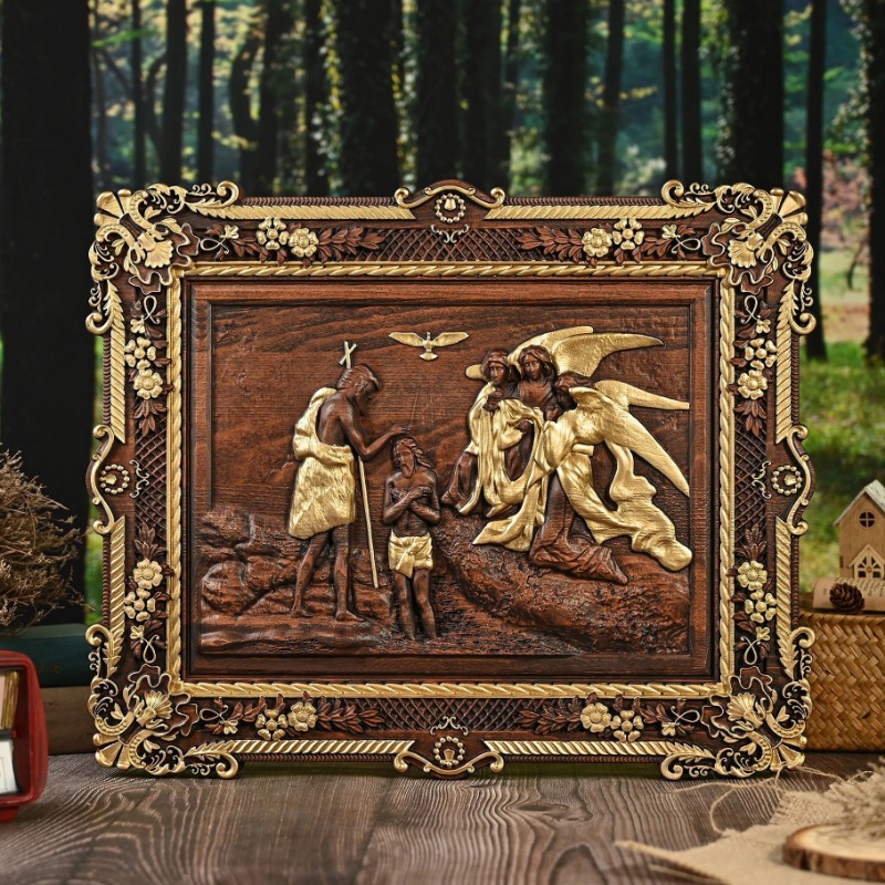 Home Decor Jesus - لوحة جدارية خشبية منحوتة يدويًا، مشهد