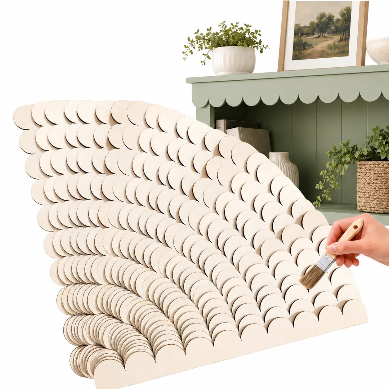 Home Decor Wall Molding - 12 قطعة من الحواف الخشبية المموجة