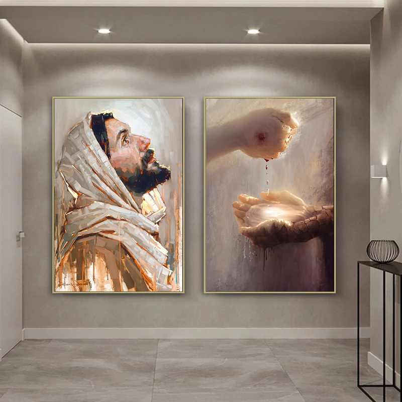 Home Decor Jesus - ملصقات قماشية مطبوعة عليها صور المسيح