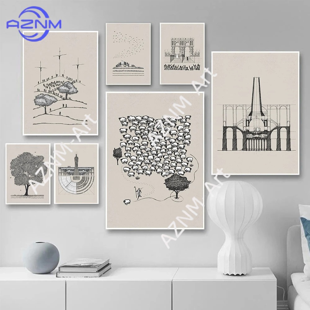Home Decor Jesus - لوحة قماشية مطبوعة لمشهد يسوع يترك