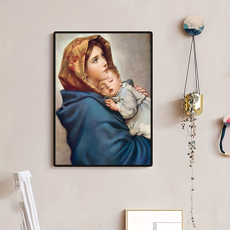 Home Decor Jesus - 2026 لوحة قماشية عتيقة للسيدة العذراء