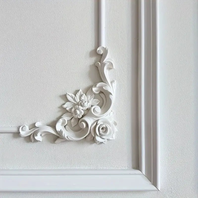 Home Decor Wall Molding - قالب زاوية زهور من مادة البولي