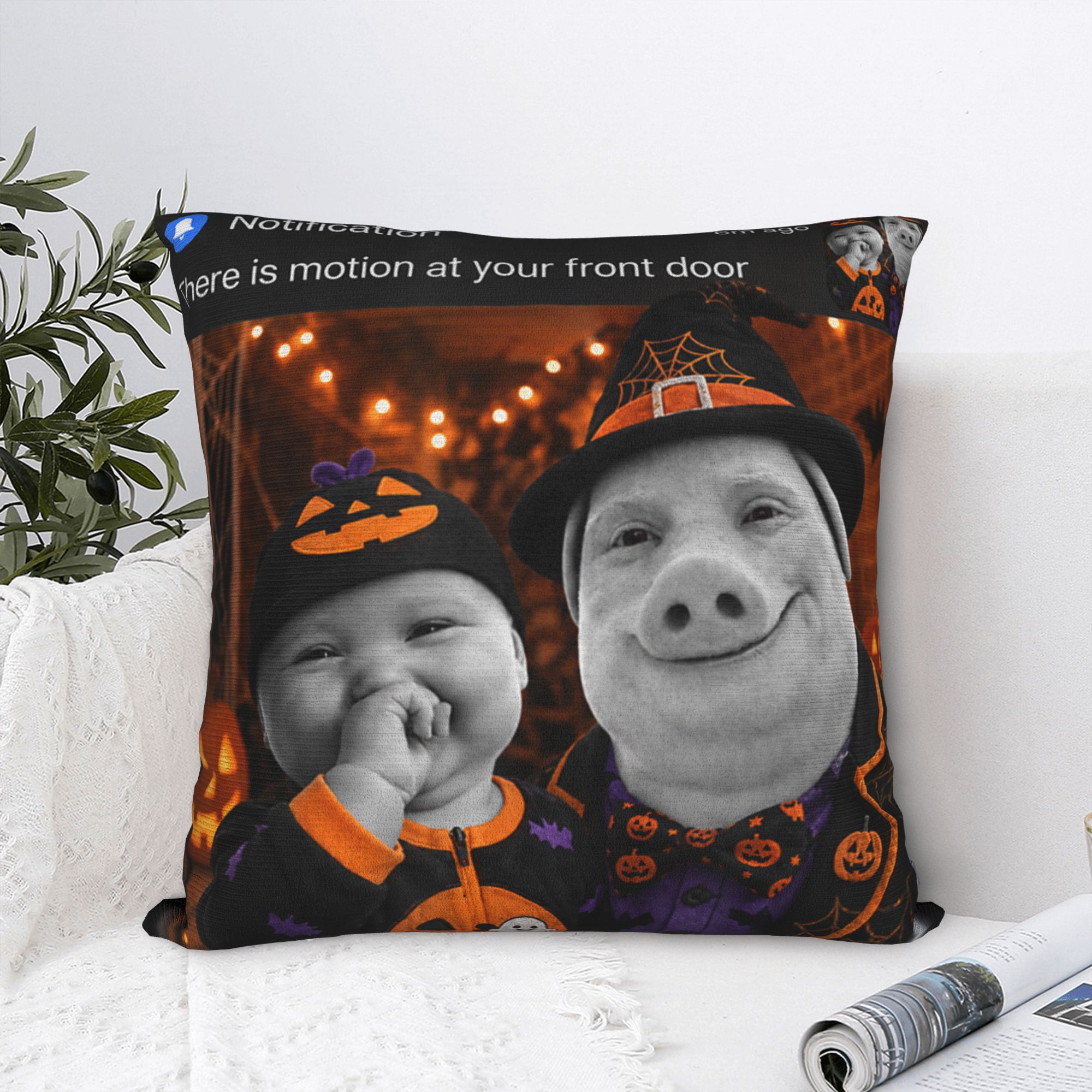 Home Decor Ai - غطاء وسادة ممتع بتصميم ميم جون