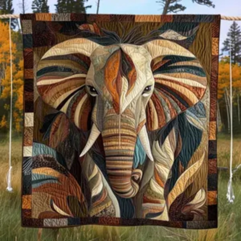 Neutral Throw Blanket - لحاف الفيل – بطانية مبطنة رمي