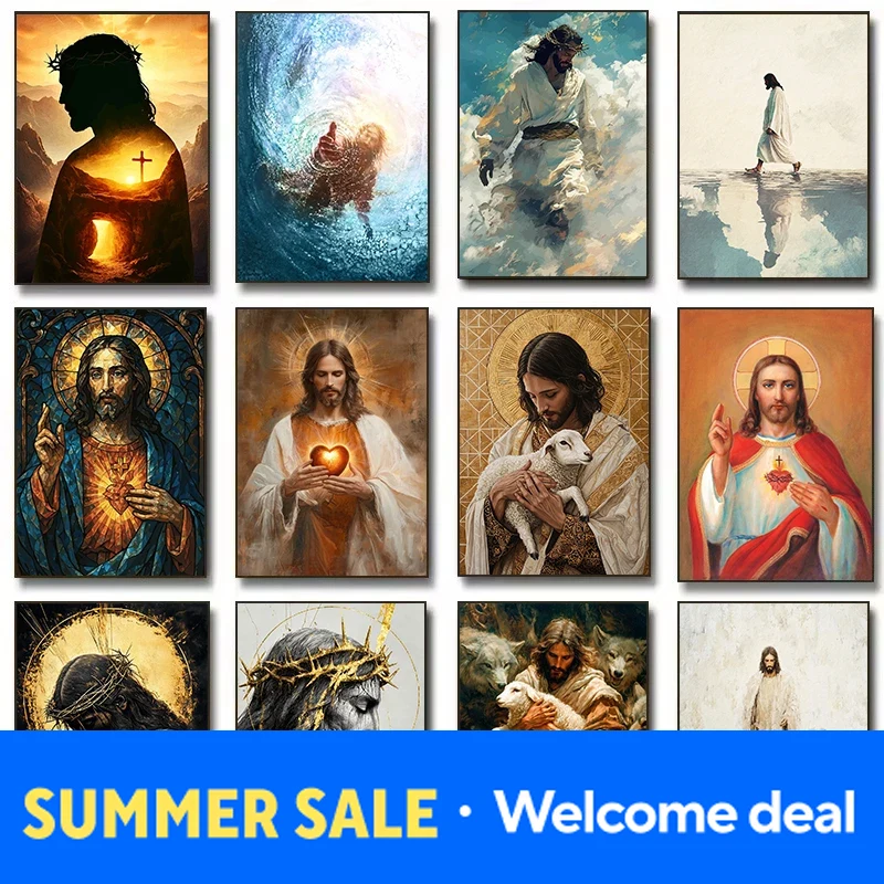 Home Decor Jesus - لوحة فنية دينية مسيحية لحماية قلب