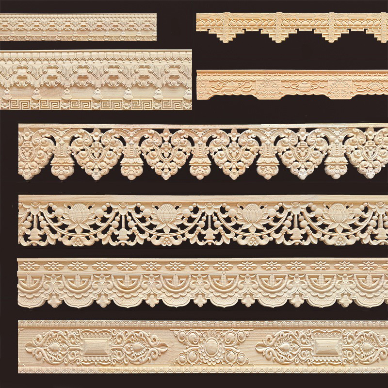 Home Decor Wall Molding - ديكور الأثاث الخشبي صب خطوط منحوتة