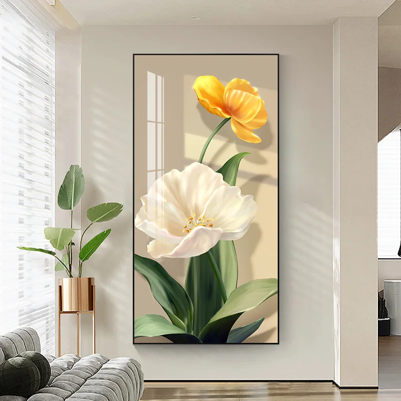 Home Decor Yellow - لوحة جدارية بتصميم نوردي عتيق، طباعة