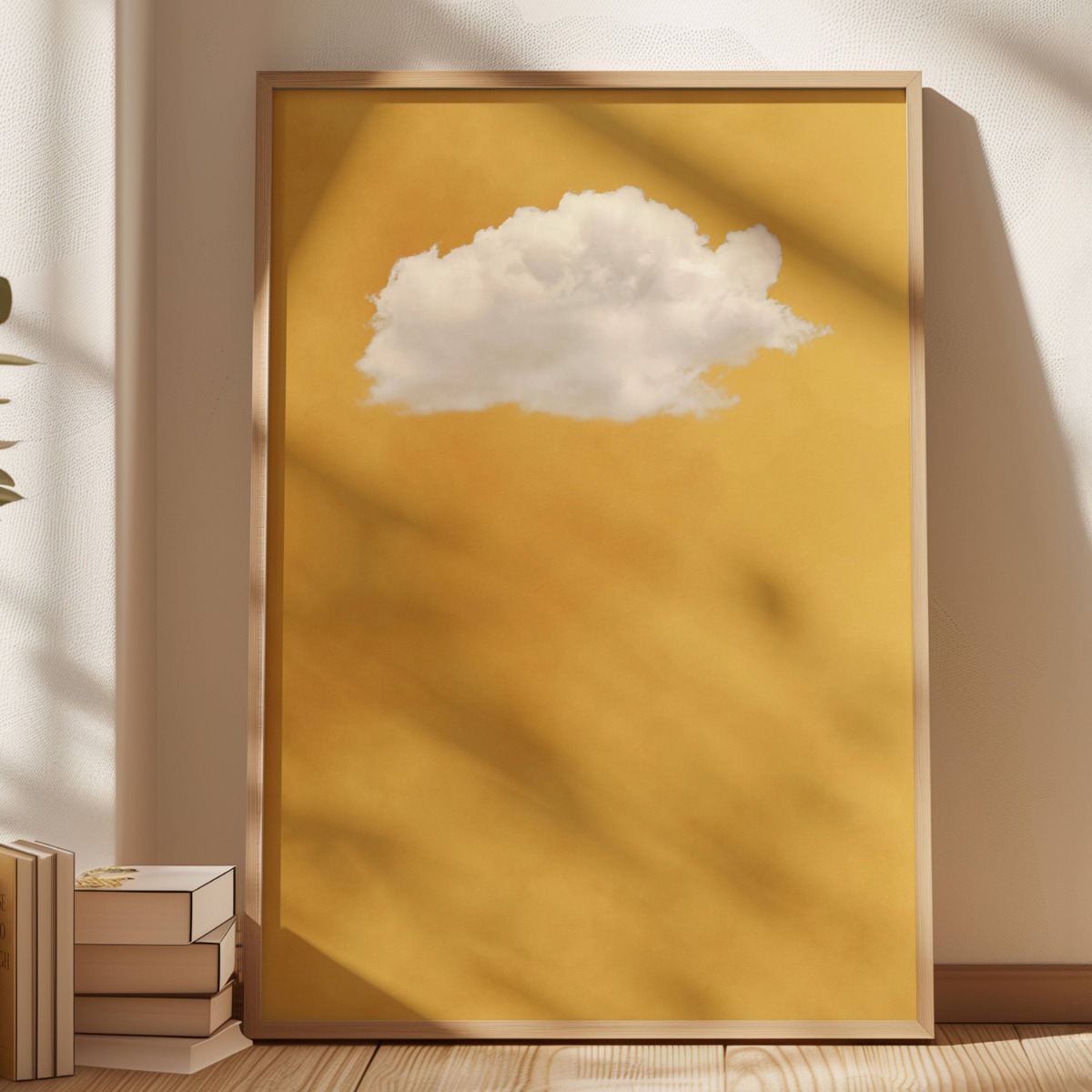 Home Decor Yellow - لوحة فنية حديثة بطباعة سحابة صفراء