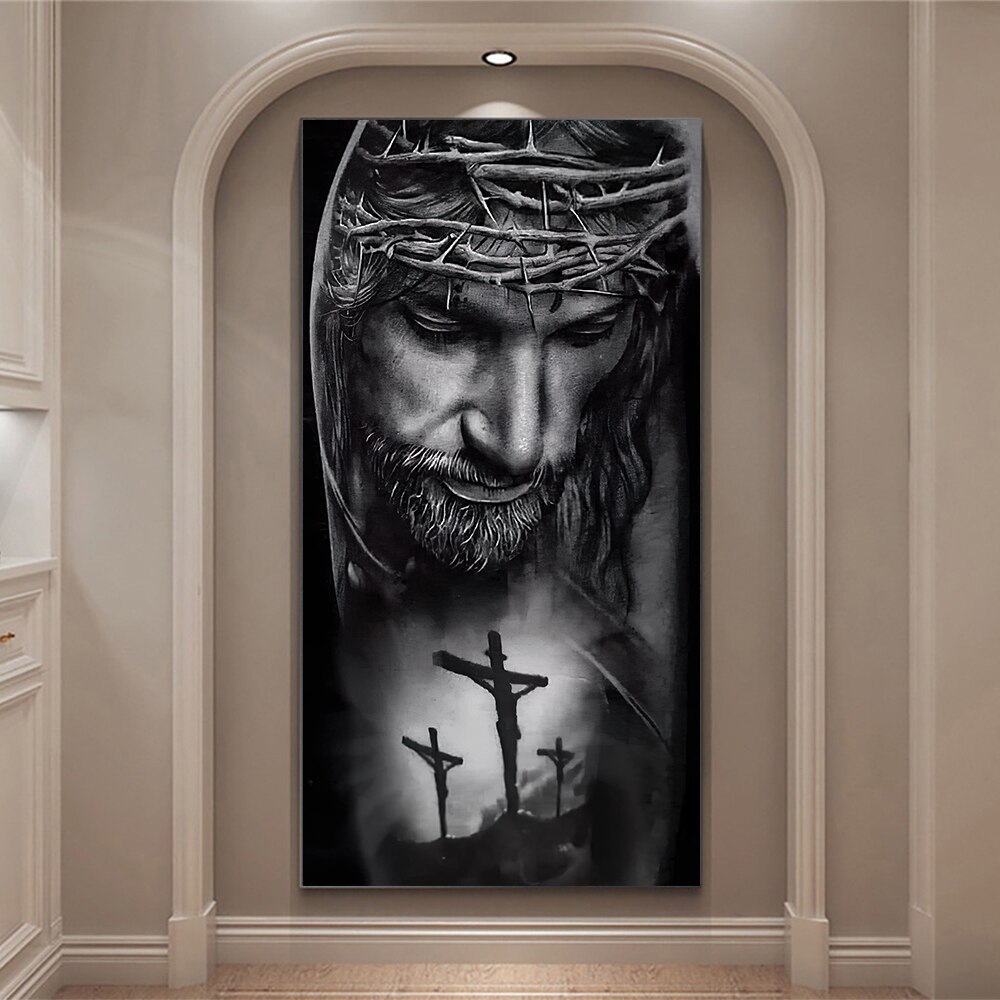 Home Decor Jesus - لوحة فنية جدارية ليسوع مملوءة بالأشواك،