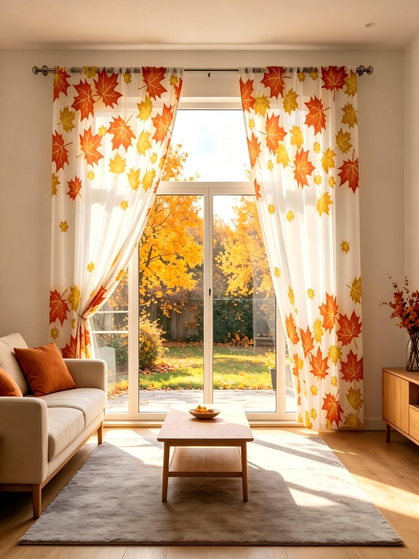 قطعتان من الستائر الشفافة المط - مراجعة Home Decor Yellow وسعره