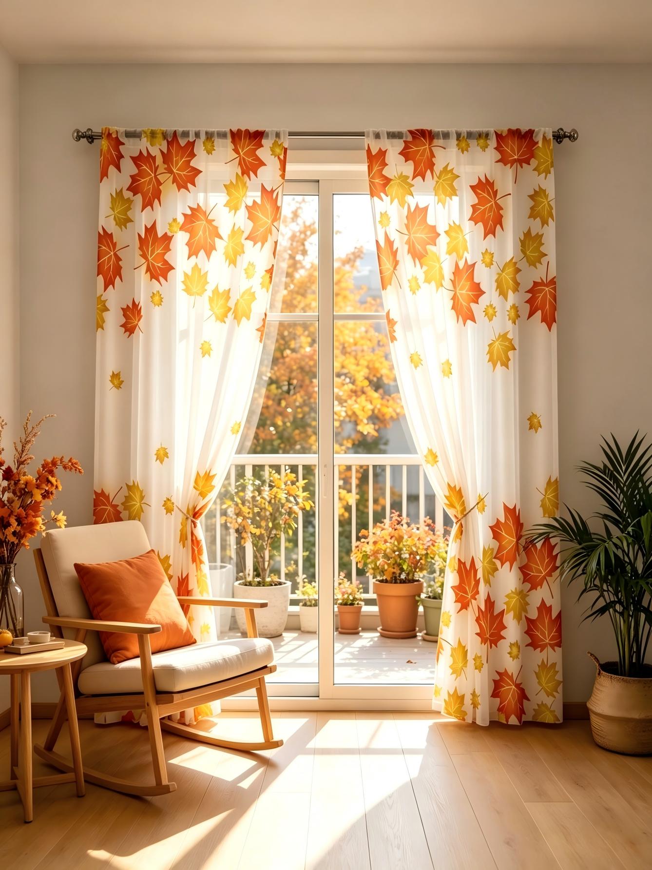 قطعتان من الستائر الشفافة المط - مراجعة Home Decor Yellow وسعره