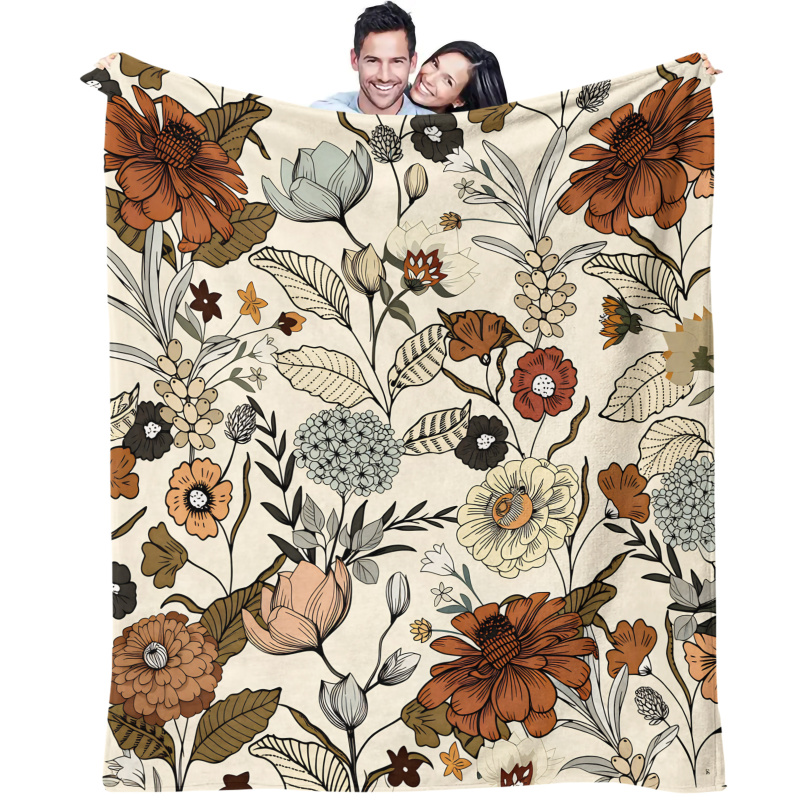 بطانية من الصوف بنمط زهور برية - مراجعة Neutral Throw Blanket وسعره