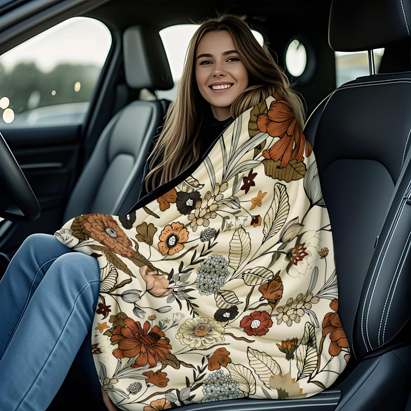 بطانية من الصوف بنمط زهور برية - مراجعة Neutral Throw Blanket وسعره