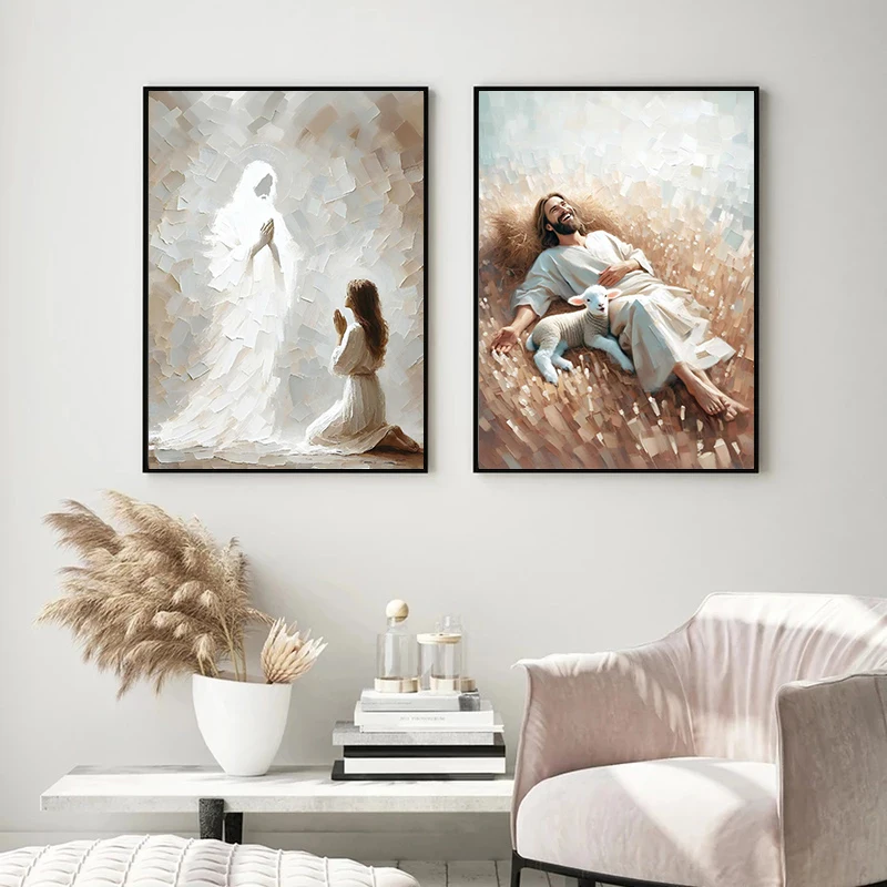 لوحة قماشية مسيحية بدون إطار،  - مراجعة Home Decor Jesus وسعره