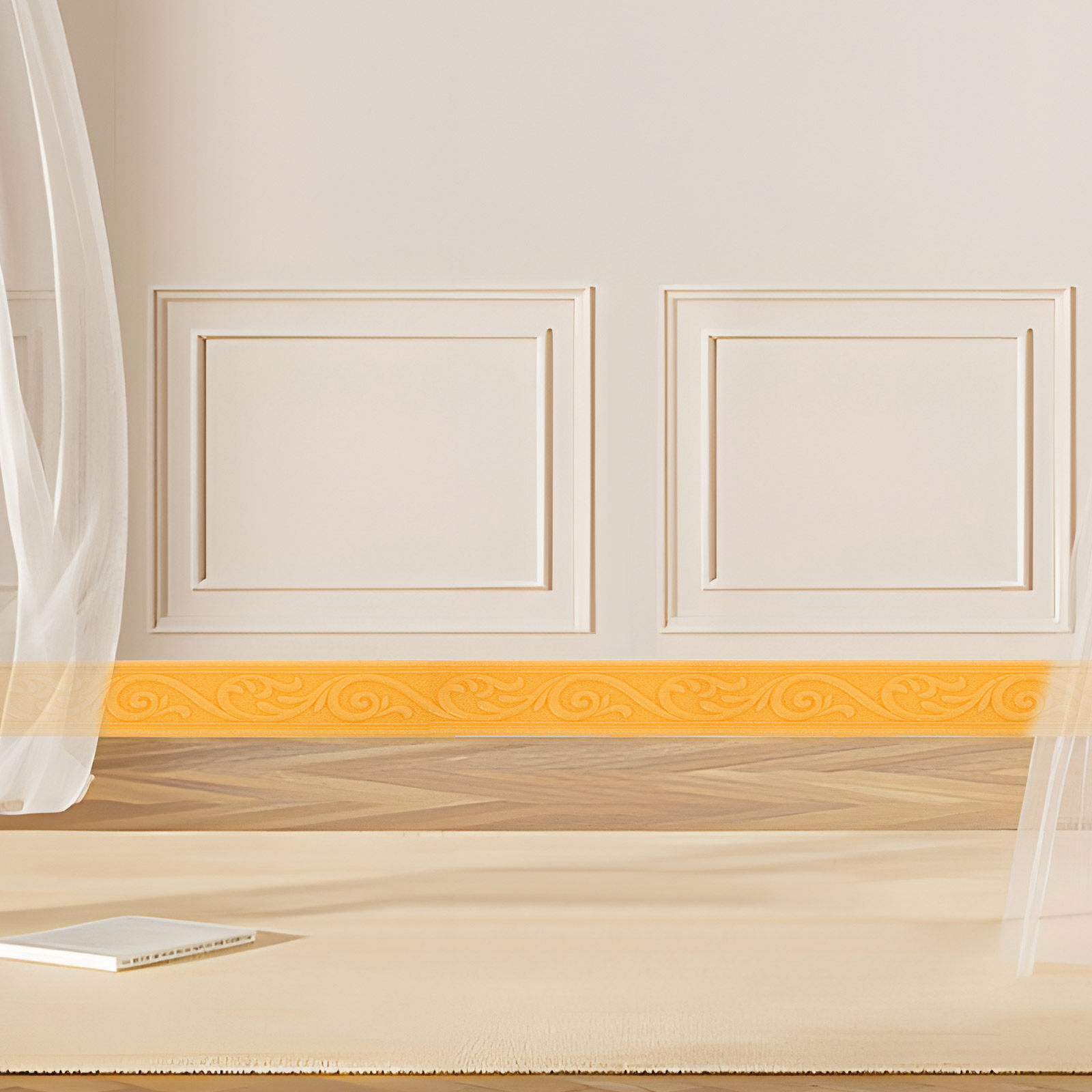 4 قطع من شرائط الحائط ثلاثية ا - مراجعة Home Decor Wall Molding وسعره