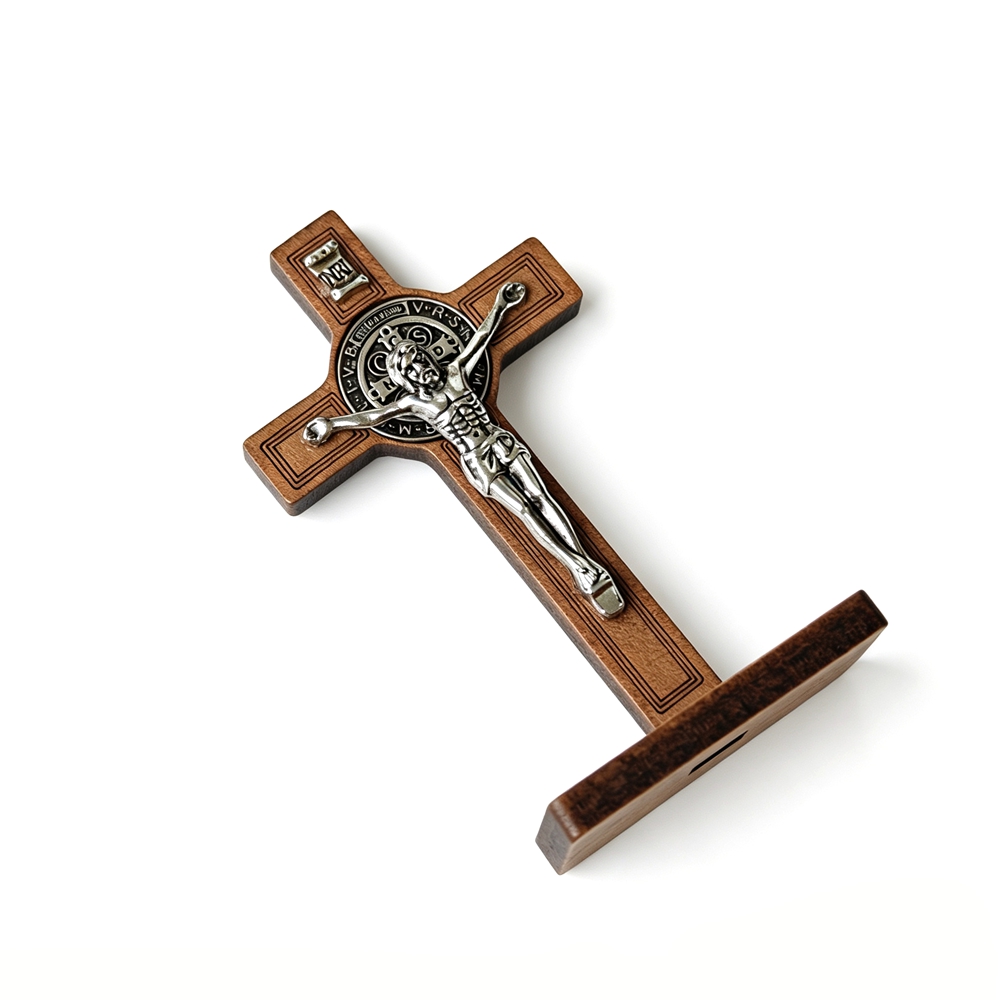 صليب القديس بنديكت الخشبي مع ق - مراجعة Home Decor Jesus وسعره