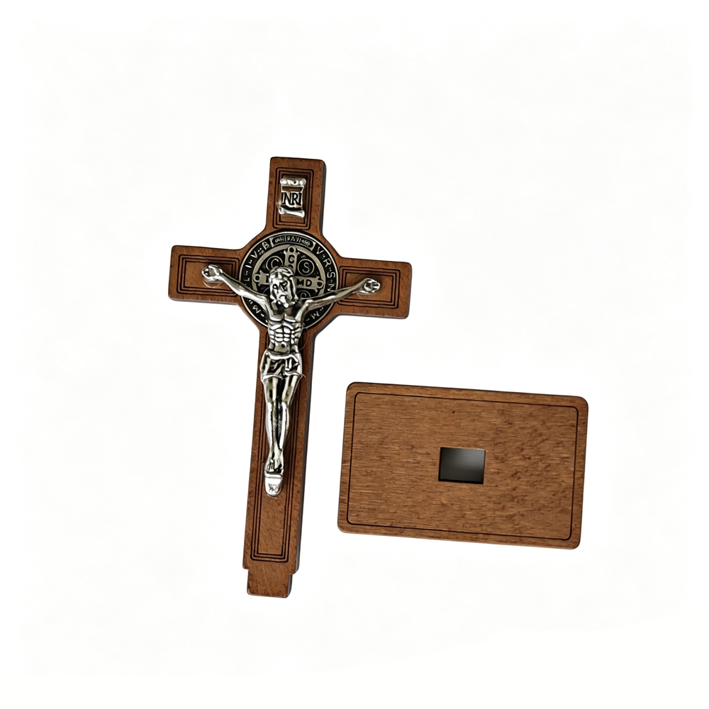 صليب القديس بنديكت الخشبي مع ق - مراجعة Home Decor Jesus وسعره