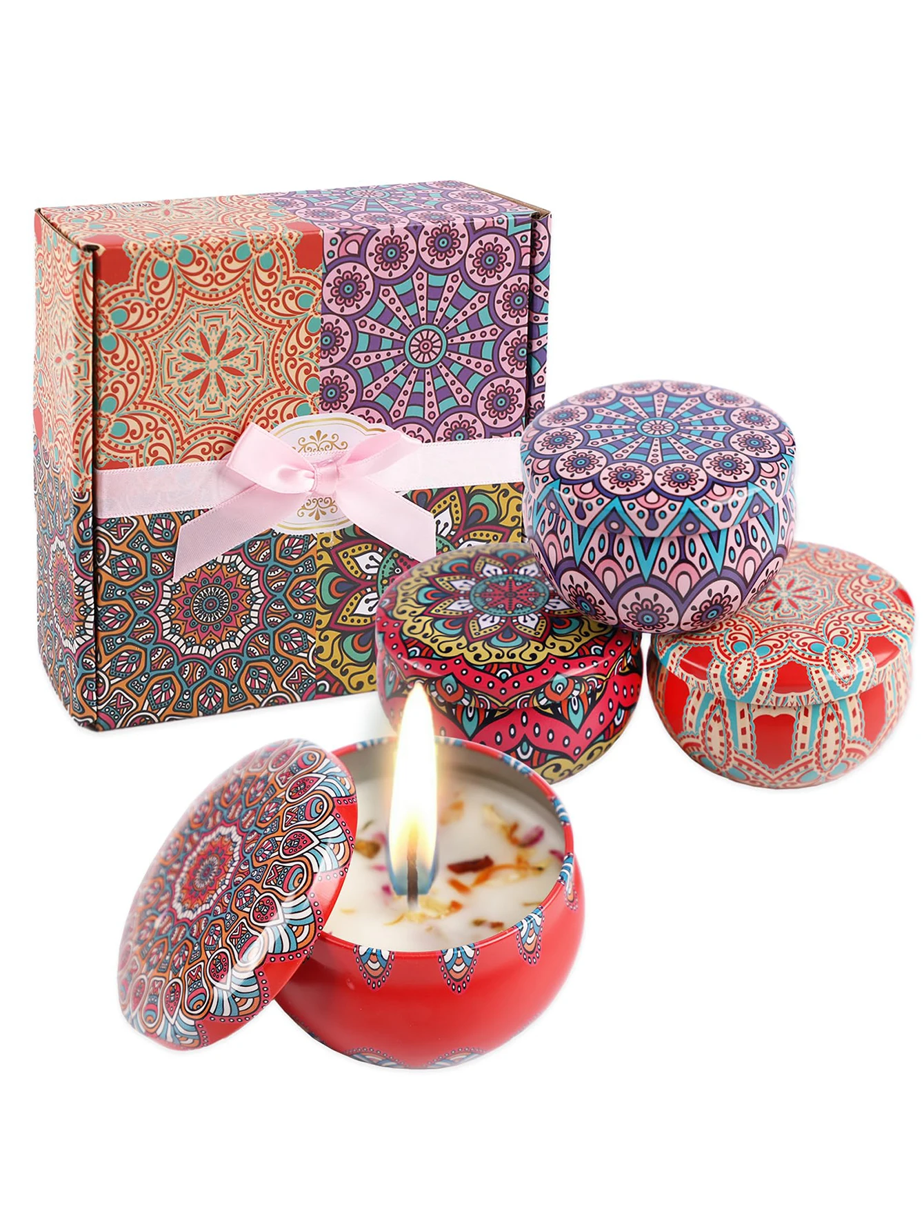شمع الصويا شمع معطر صندوق هداي - مراجعة Scented Candle Set وسعره