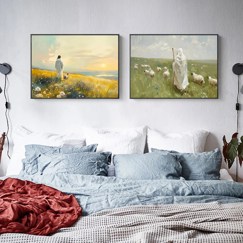 المسيح يسوع والحمل المائية الم - مراجعة Home Decor Jesus وسعره
