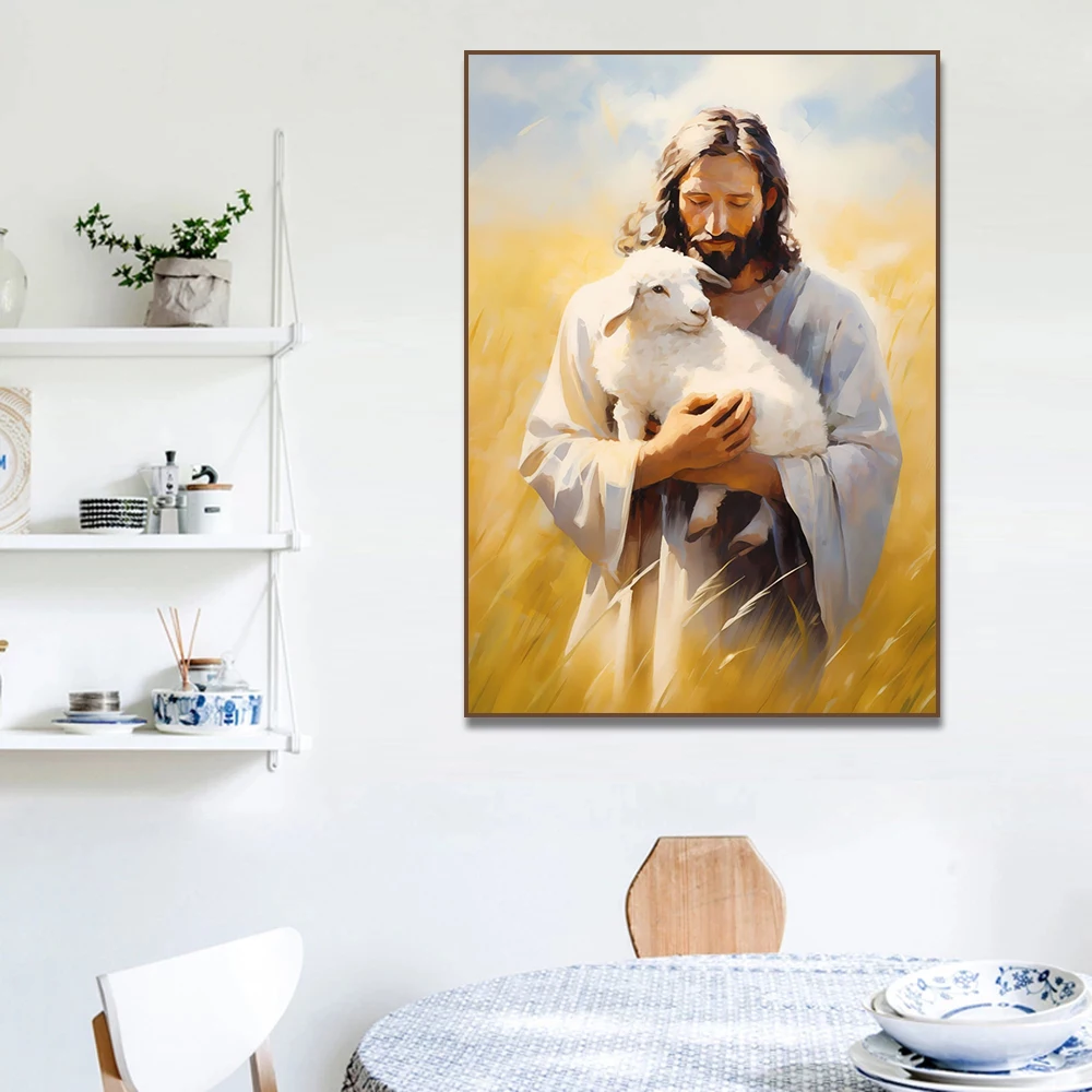 المسيح يسوع والحمل المائية الم - مراجعة Home Decor Jesus وسعره