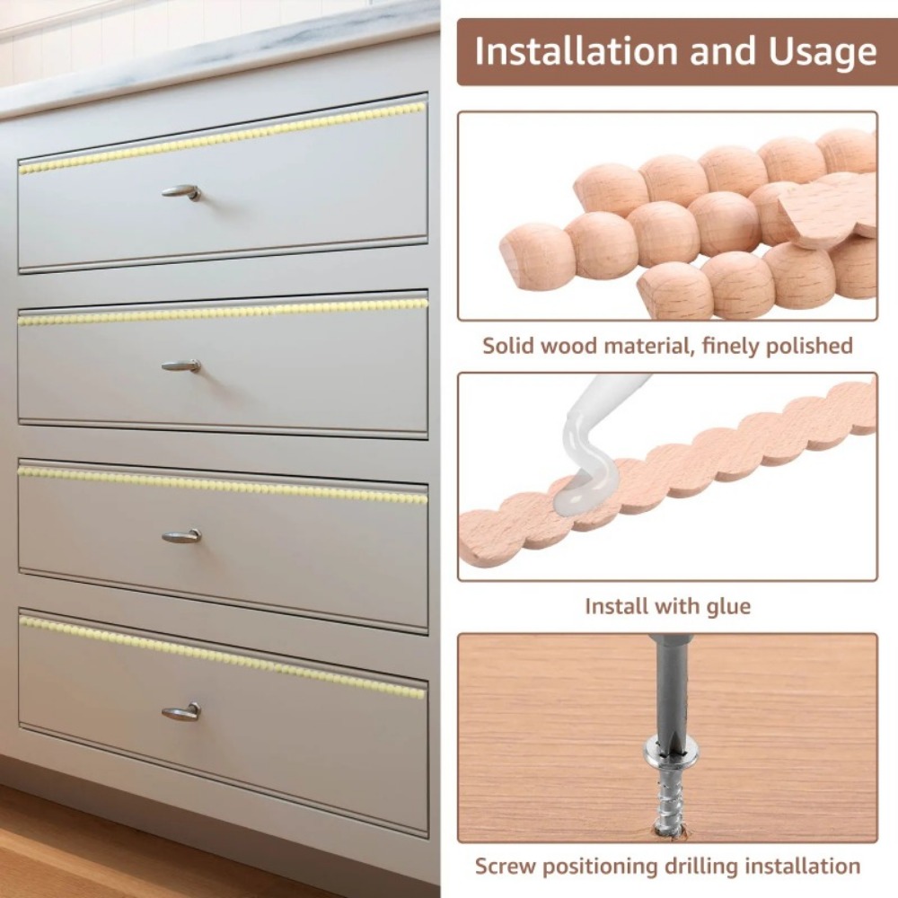 8 قطع من الخرز الخشبي الزخرفي  - مراجعة Home Decor Wall Molding وسعره