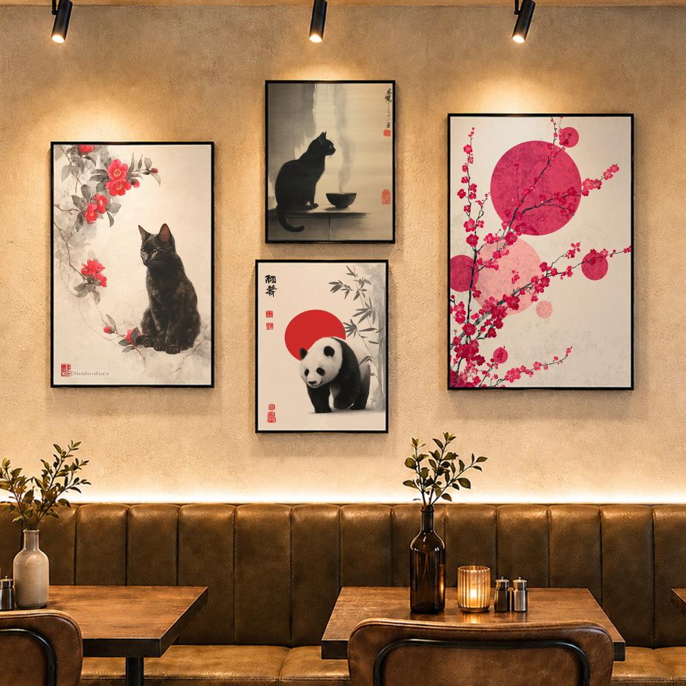 ملصقات جدارية بأسلوب فني يابان - مراجعة Home Decor Japandi Style وسعره