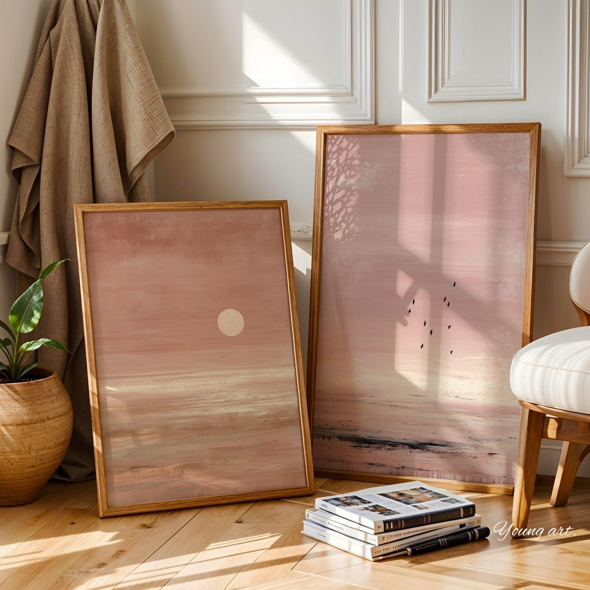 مجموعة من لوحتين فنيتين ياباني - مراجعة Home Decor Japandi Style وسعره