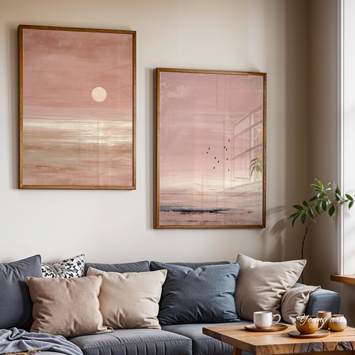 مجموعة من لوحتين فنيتين ياباني - مراجعة Home Decor Japandi Style وسعره