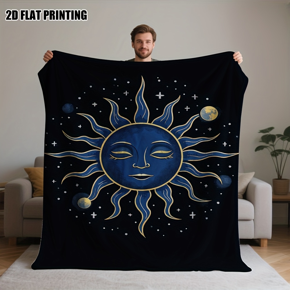 بطانية مطبوعة بنمط القمر والشم - مراجعة Neutral Throw Blanket وسعره