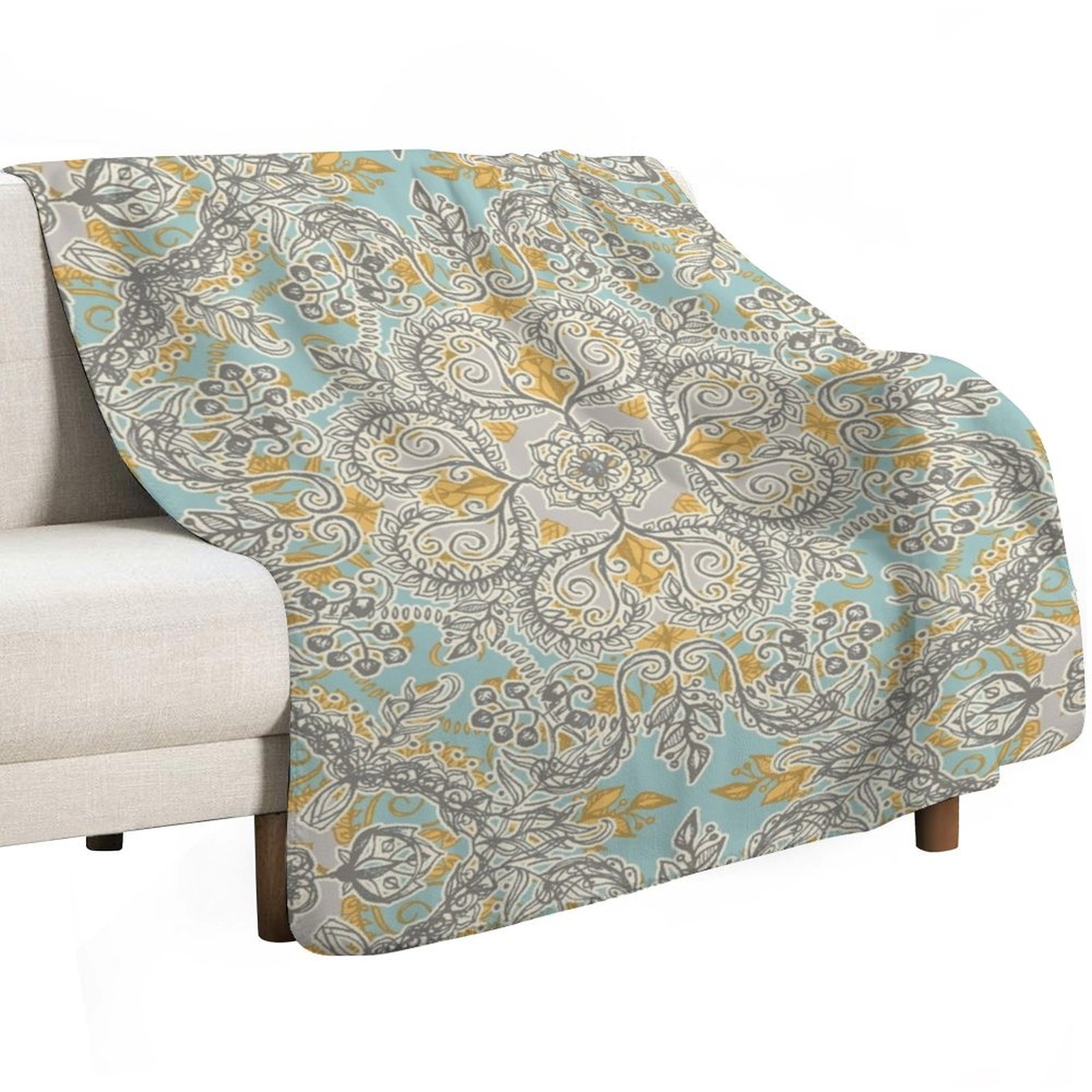 بطانية زخرفية بنمط زهور غجرية  - مراجعة Neutral Throw Blanket وسعره