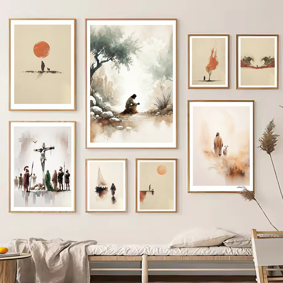 ألوان مائية يسوع يترك 99 حديقة - مراجعة Home Decor Jesus وسعره